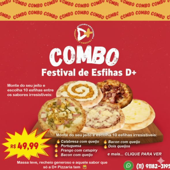 Combo Esfihas Festival da Esfiha Dmais Pizzaria Penha